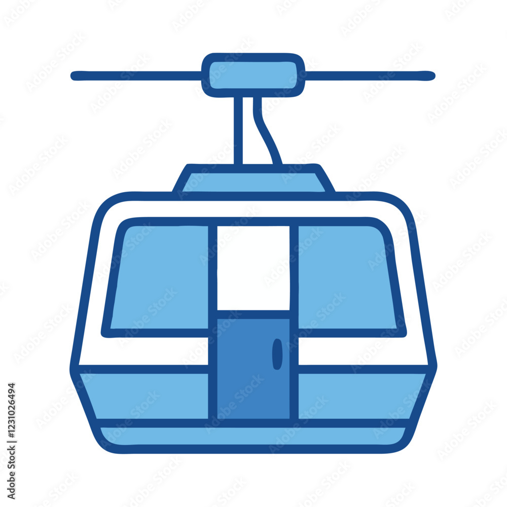 Ski resort cable car winter transportation icon Ski resort cable car winter transportation icon