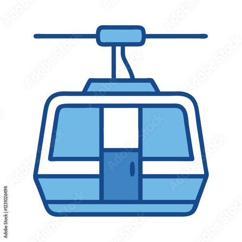 Ski resort cable car winter transportation icon