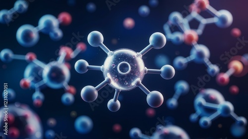 Molecule with many atoms connected.