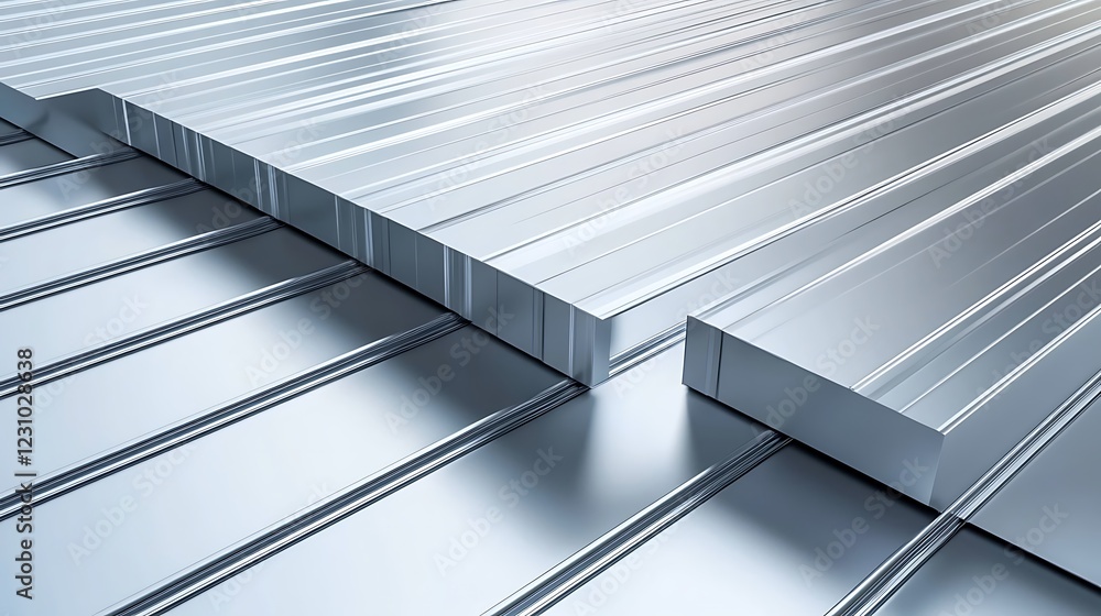 Fototapeta premium Stacked Metal Sheets Showing Texture and Pattern