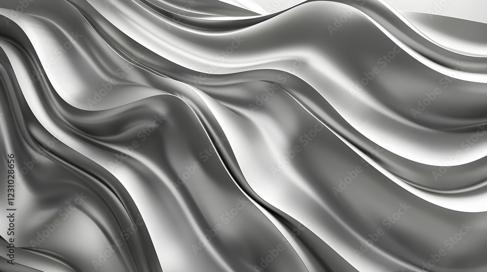 A flowing, metallic fabric texture with smooth waves and reflections. A flowing, metallic fabric texture with smooth waves and reflections.