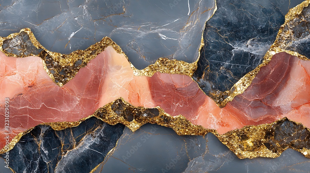 Obraz premium Abstract Marble Texture with Gold Accents