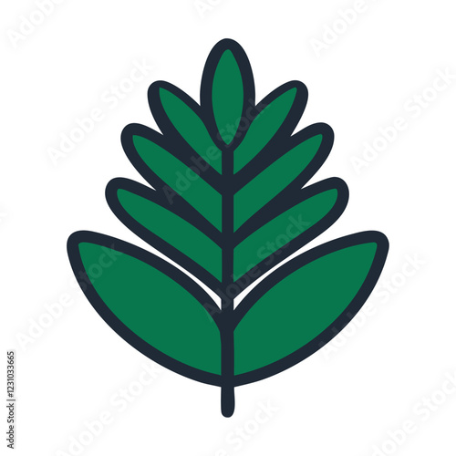 Tropical green leaf exotic plant illustration