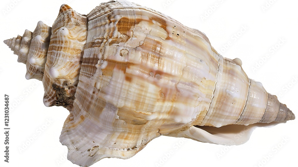 A Captivating Image of a Beautiful Conch Shell. This unique and eye - catching marine mollusk shell, with its spiral shape and intricate patterns A Captivating Image of a Beautiful Conch Shell. This unique and eye - catching marine mollusk shell, with its spiral shape and intricate patterns