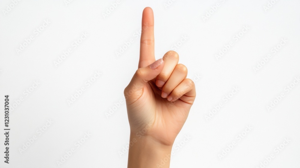 Hand with Finger Pointing Up in Gesture of Importance or Attention Hand with Finger Pointing Up in Gesture of Importance or Attention