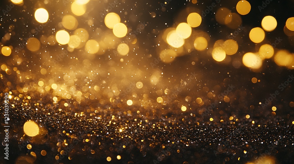Golden Glitter Background With Sparkling Lights Golden Glitter Background With Sparkling Lights