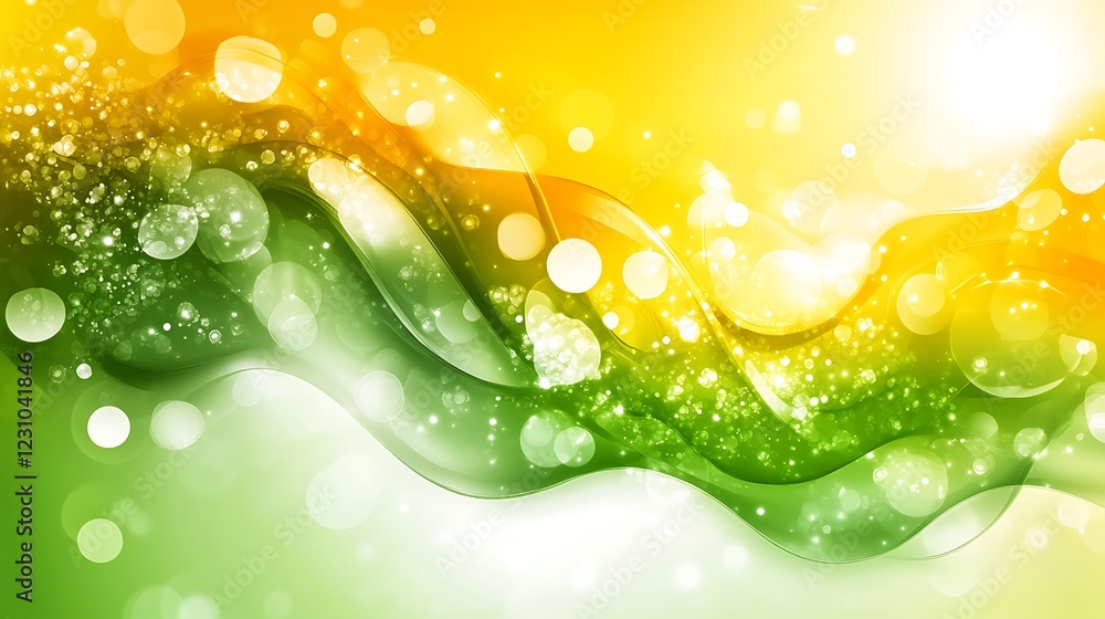 Abstract Green Yellow Wave Background Design Abstract Green Yellow Wave Background Design