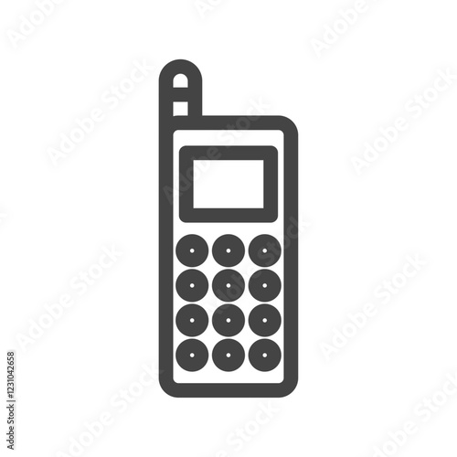 線画日用品家電関連の単品アイコン　携帯電話