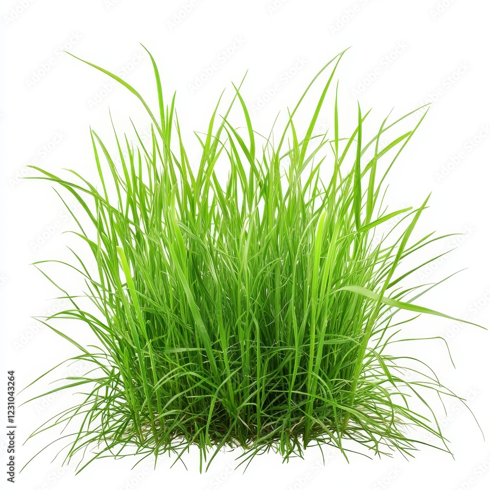 Obraz premium Lush green grass isolated on white background. (10)