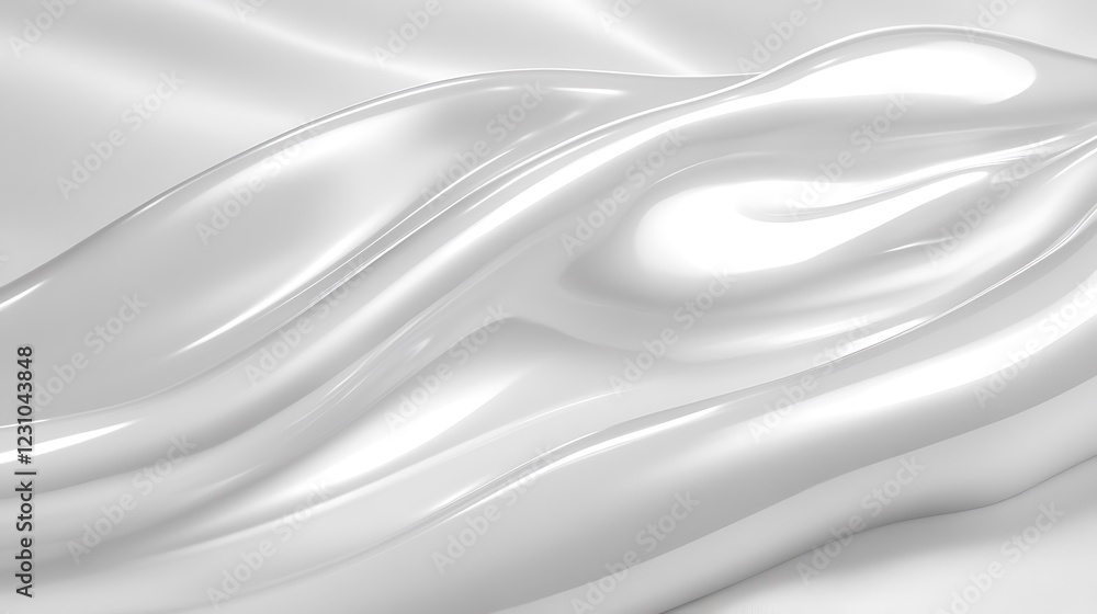 Obraz premium Abstract White Liquid Swirling Smooth Surface