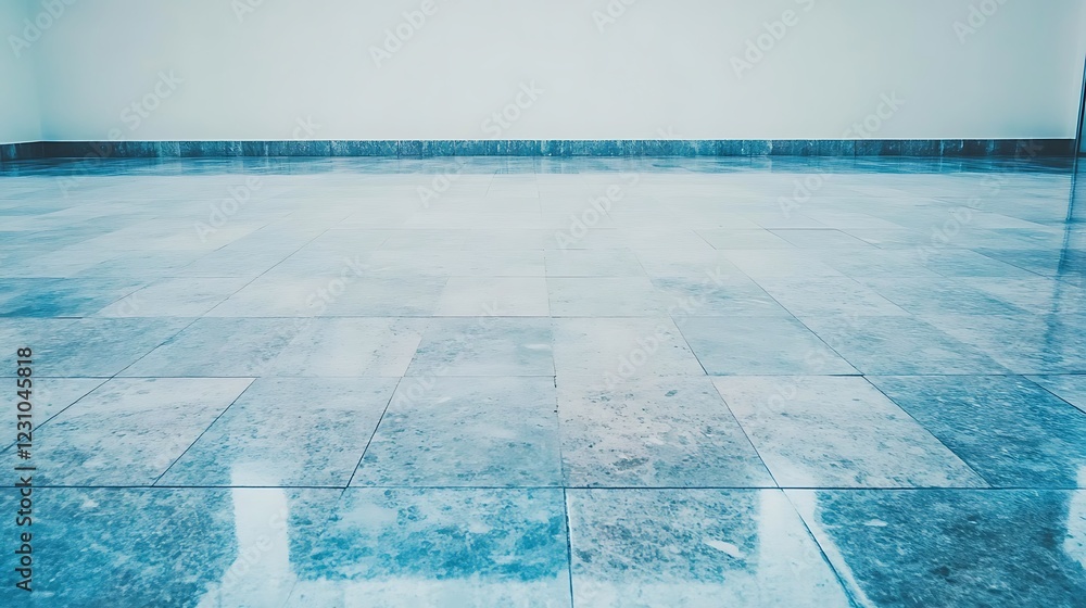 Obraz premium Polished Marble Floor and White Wall Interior Design