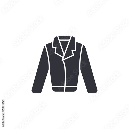 Leather jacket solid icons, minimalist vector illustration ,simple transparent graphic element .Isolated on white background