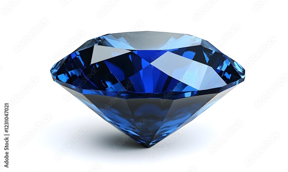 Blue Sapphire Gemstone, Studio Shot, White Background, Jewelry Design Blue Sapphire Gemstone, Studio Shot, White Background, Jewelry Design