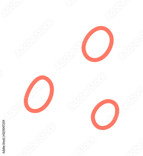 This abstract design highlights coral ovals as minimalist shapes. A modern illustration featuring bright colors and a smooth pattern. It exemplifies creativity and artistic expression, perfect for