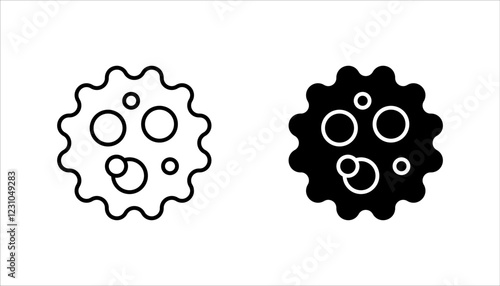 Cancer cell icon set, cancer disease vector illustration on white background.
