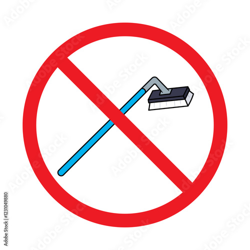 Vector No Brush Scrub Sign on White Background