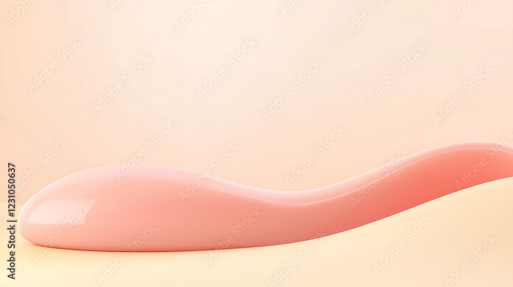 Abstract Pink Wave Form on Beige Background Abstract Pink Wave Form on Beige Background