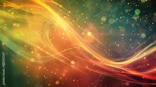 Abstract colorful background with flowing lines and bokeh effects, ideal for design projects.