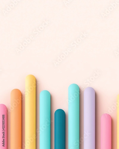 2D flat art business strategy pastel strategic Illustration enterprise icon graphics design Colorful abstract lines on a soft background.