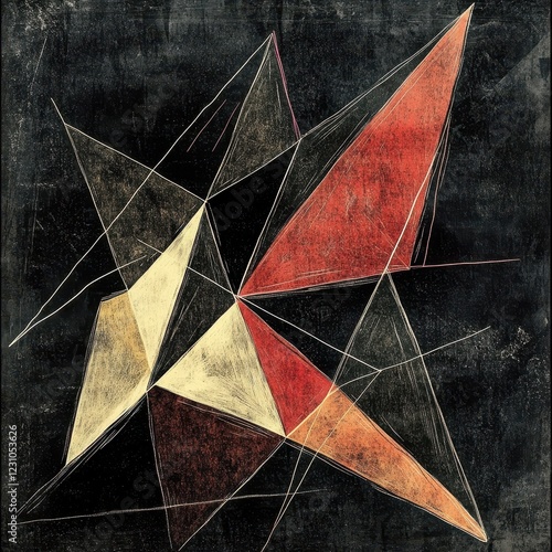 Abstract Geometric Composition In Earthy Tones