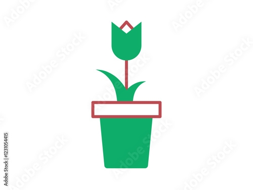 Tulip icon. Farming and gardening icon. Flat outline icon concept.