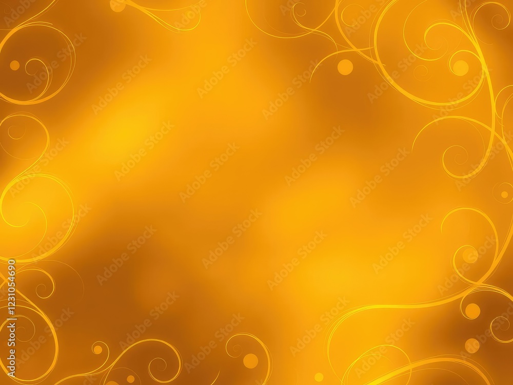 Softly glowing abstract gold background with intricate swirling patterns, metallic, interior design Softly glowing abstract gold background with intricate swirling patterns, metallic, interior design