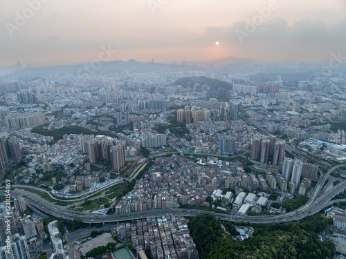 Photography Aerial view of landscape in China