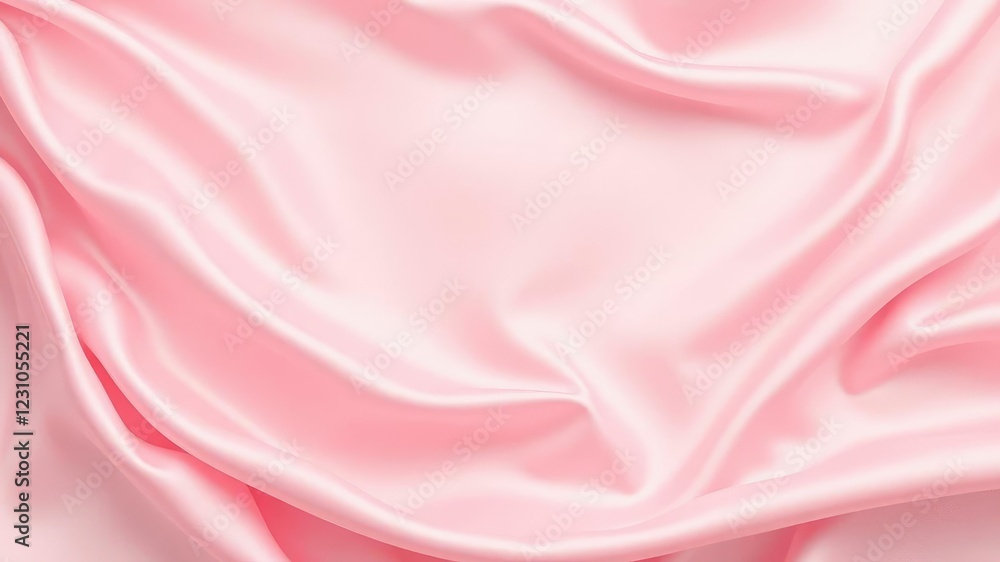 Fototapeta premium Soft pink silk fabric waves background full frame texture, texture background, woven fabric, pink hue