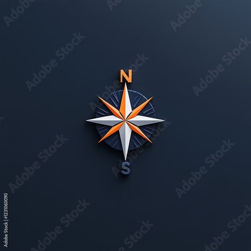 3d Compass logo render photo