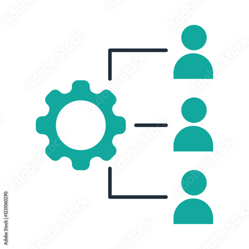 team collaboration technology network illustration