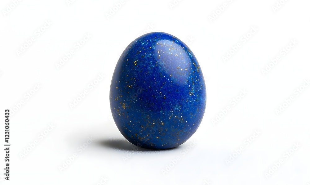 Lapis Lazuli egg, studio shot, white background, Easter Lapis Lazuli egg, studio shot, white background, Easter