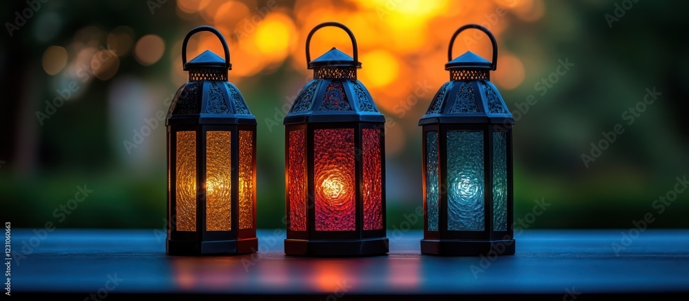 custom made wallpaper toronto digitalLit lanterns sunset garden decor