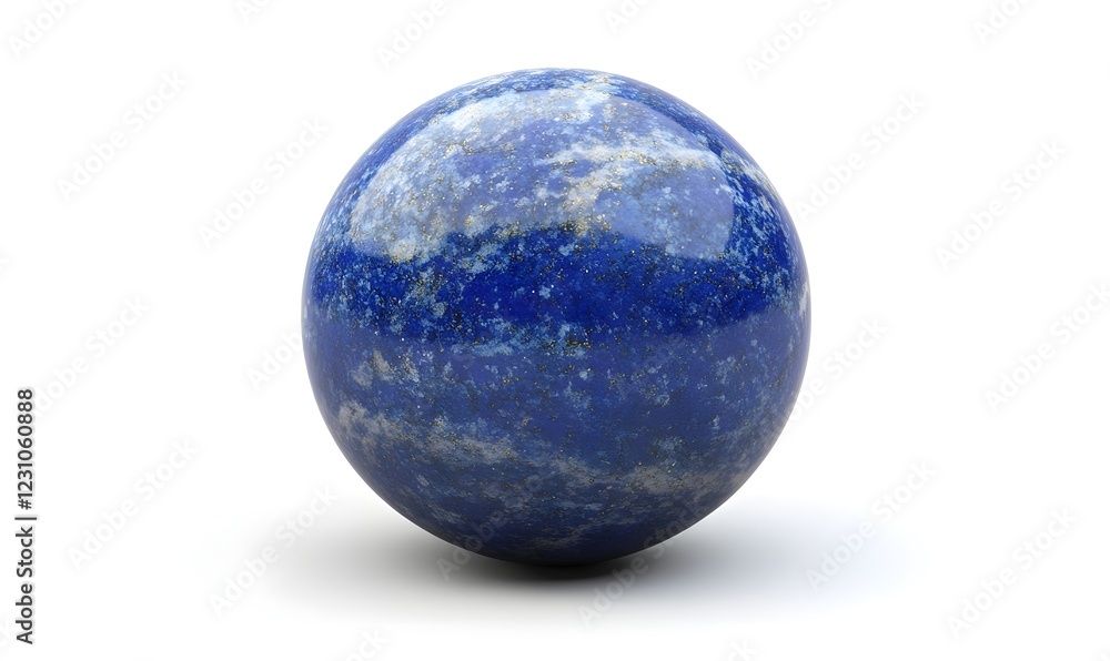 Lapis Lazuli sphere, polished, studio shot, white background, gemstone Lapis Lazuli sphere, polished, studio shot, white background, gemstone