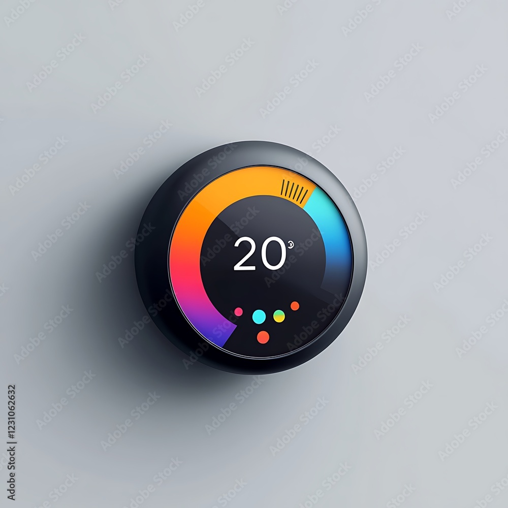 Fototapeta premium 3D Smart Thermostat Logo Render
