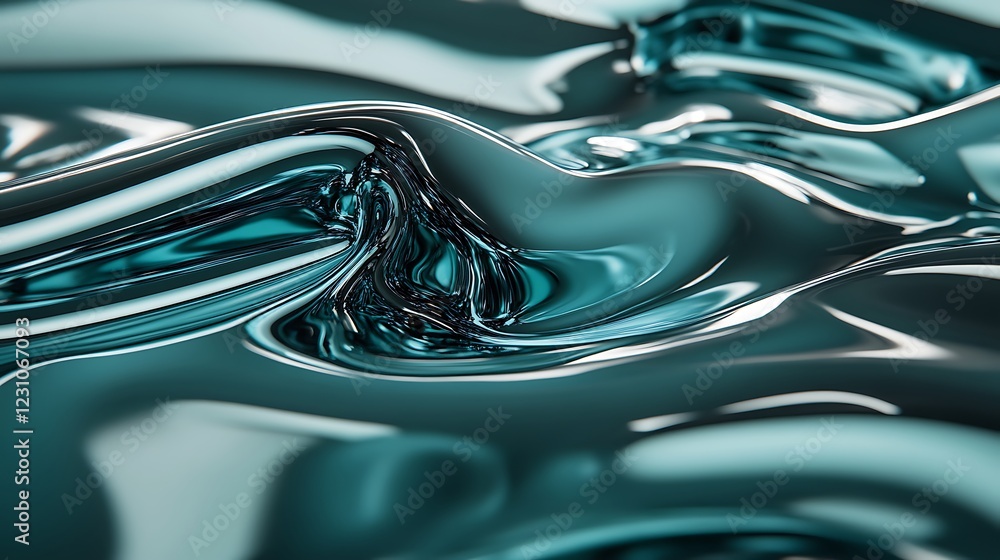 Abstract Teal Liquid Surface Swirling Design Abstract Teal Liquid Surface Swirling Design