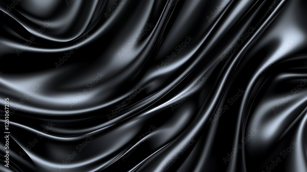 Dark Draped Fabric Showing Smooth Elegant Waves