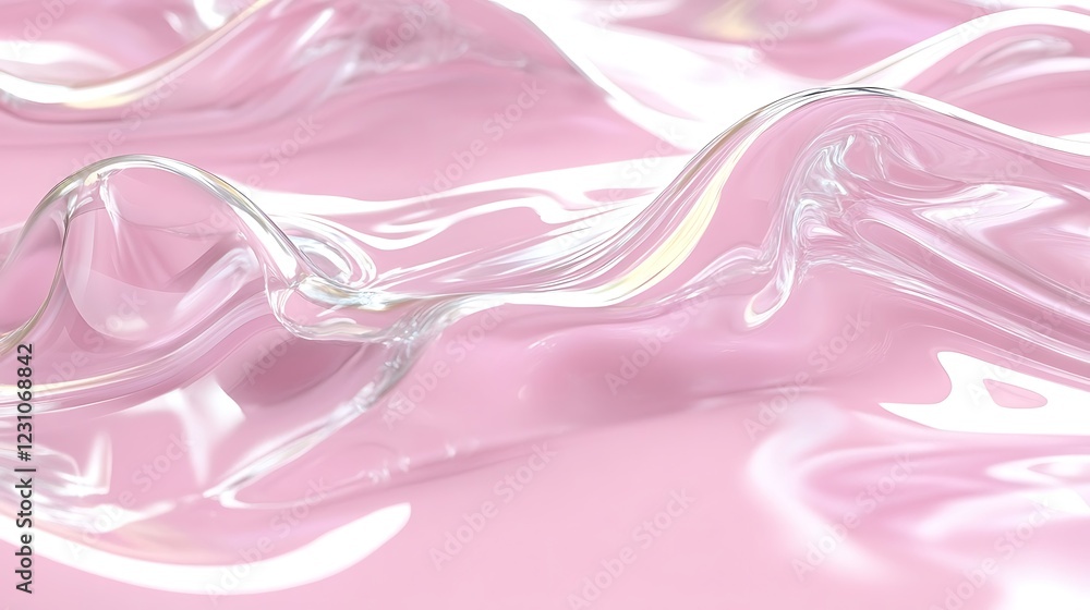 Fototapeta premium Abstract Pink Liquid Waves Flowing Gently