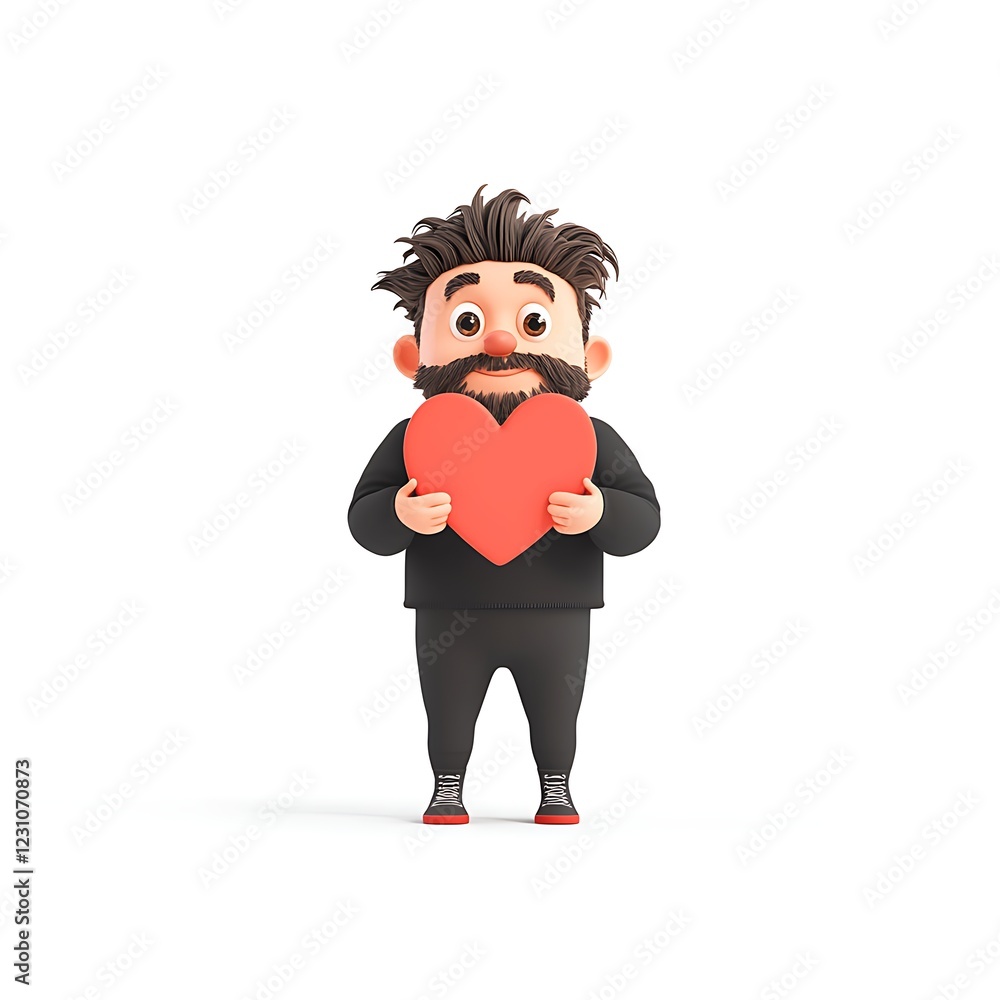 Cute character holding a love sign Cute character holding a love sign