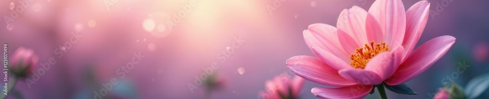 The misty atmosphere brings out the subtle colors, delicate petals, misty flower background abstract The misty atmosphere brings out the subtle colors, delicate petals, misty flower background abstract