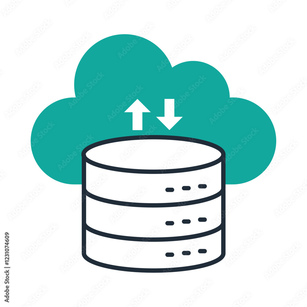 Cloud backup data storage system illustration Cloud backup data storage system illustration