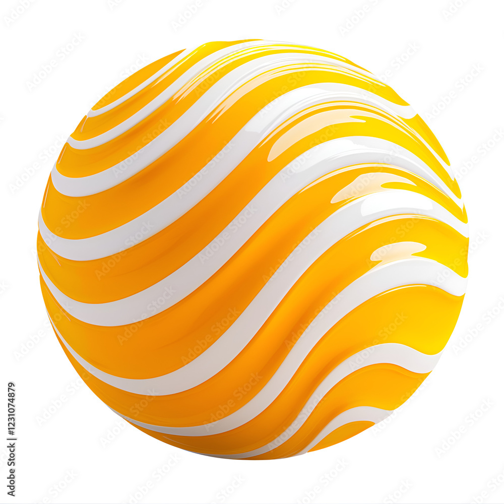 Vibrant Yellow and Orange Striped Ball Abstract Design Close-Up for Playful Summer Beach Decor Vibrant Yellow and Orange Striped Ball Abstract Design Close-Up for Playful Summer Beach Decor