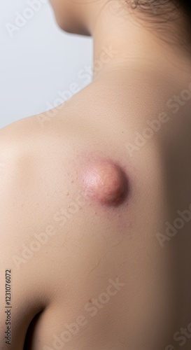 Wallpaper Mural Closeup Medical Image of a Pinkish Nodule on a Person's Upper Back Torontodigital.ca