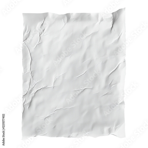Smooth White Paper Texture with Subtle Creases, Ideal for Minimalist Designs and Digital Mockups, Transparent Background