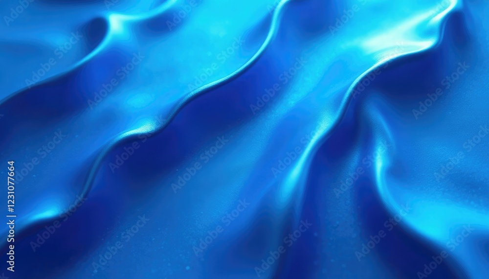 Obraz premium Smooth blue liquid metal surface with wavy texture and subtle gradient effect, metal, abstract, liquid