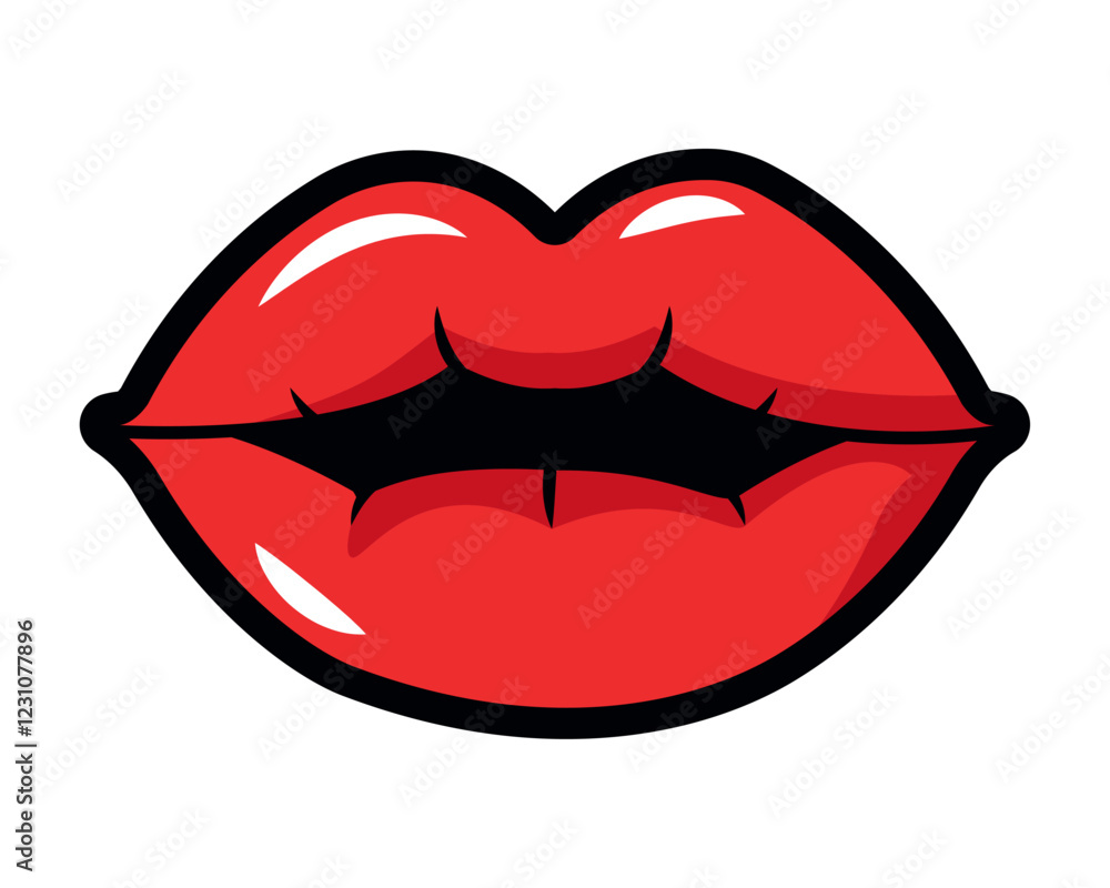 Red Lips Pop Art Illustration Red Lips Pop Art Illustration