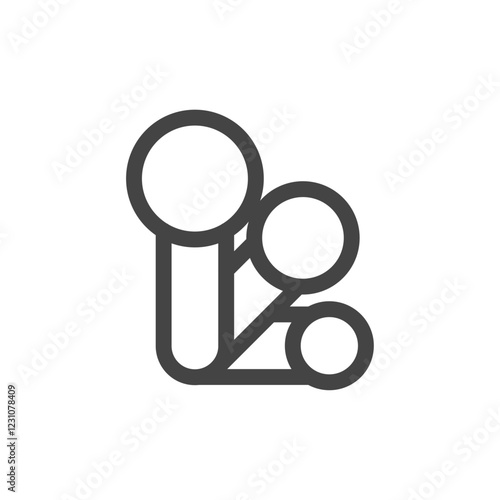 線画日用品家電関連の単品アイコン　計量スプーン