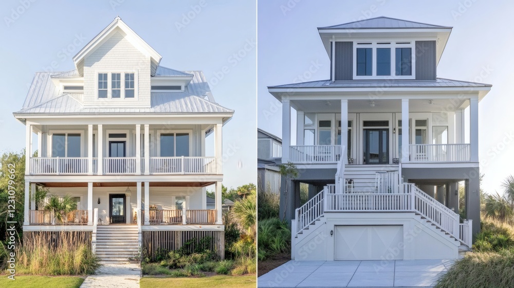 Two Stunning Coastal Homes Classic White and Modern Gray Beach Houses Two Stunning Coastal Homes Classic White and Modern Gray Beach Houses