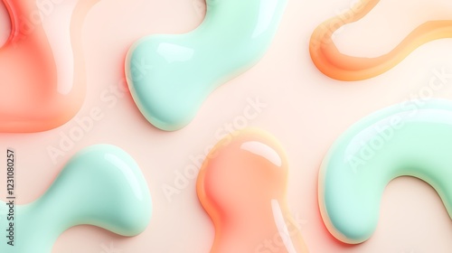 Abstract pastel shapes fluid design background