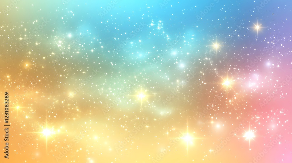 Celestial Gradient Background With Sparkling Stars Celestial Gradient Background With Sparkling Stars