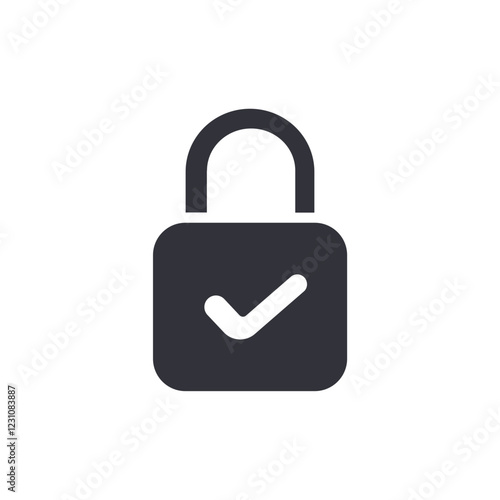 Safety lock solid icons, minimalist vector illustration ,simple transparent graphic element .Isolated on white background